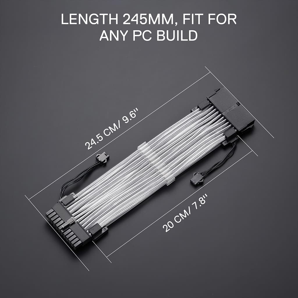 Coiled Redragon GCP06 displayed on a dark background. It measures 245mm and is designed to fit any PC build