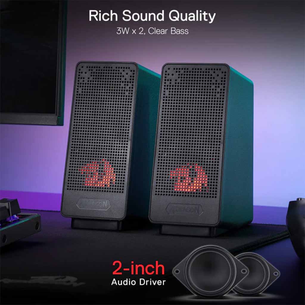 Redragon GS513 2.0 Stereo Channel Desktop Speakers Redragon