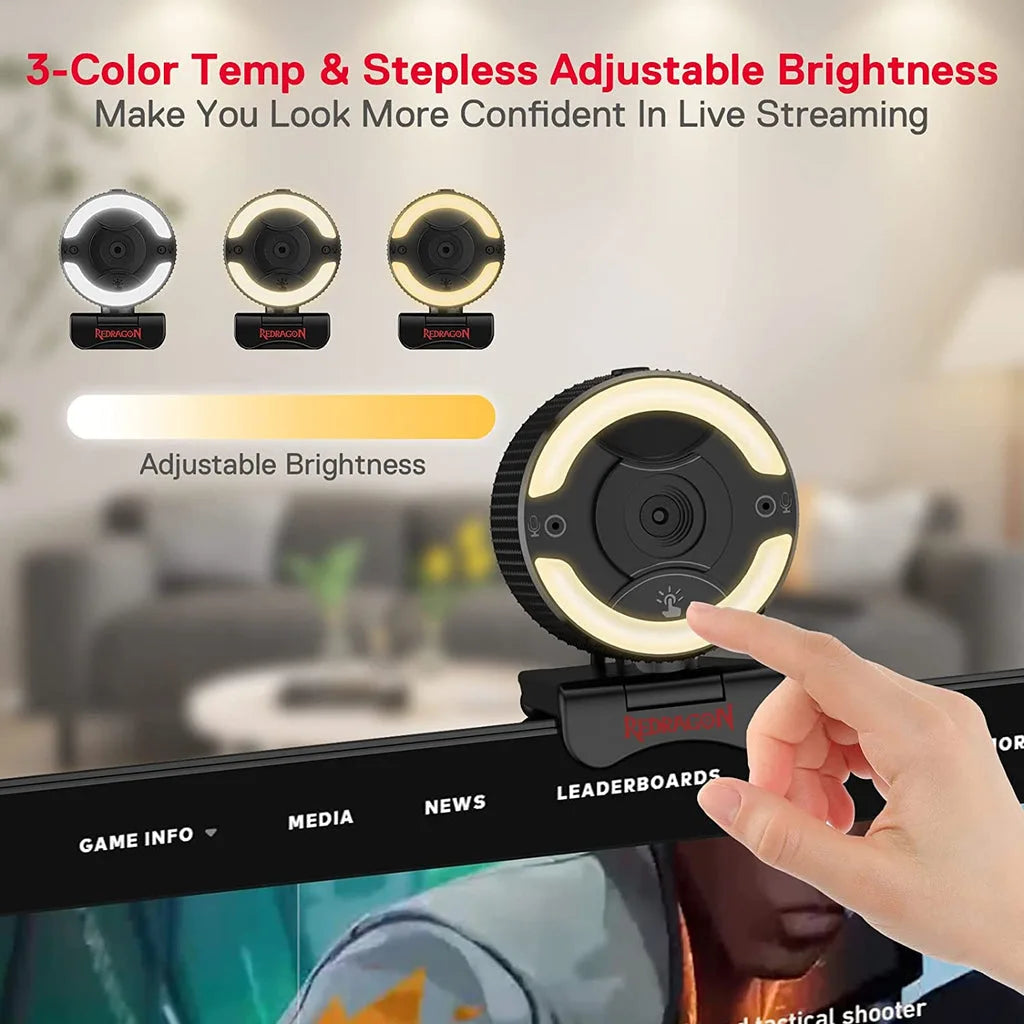 Redragon GW910 1080P HD Video Calls with Privacy Shutter PC Webcam Redragon