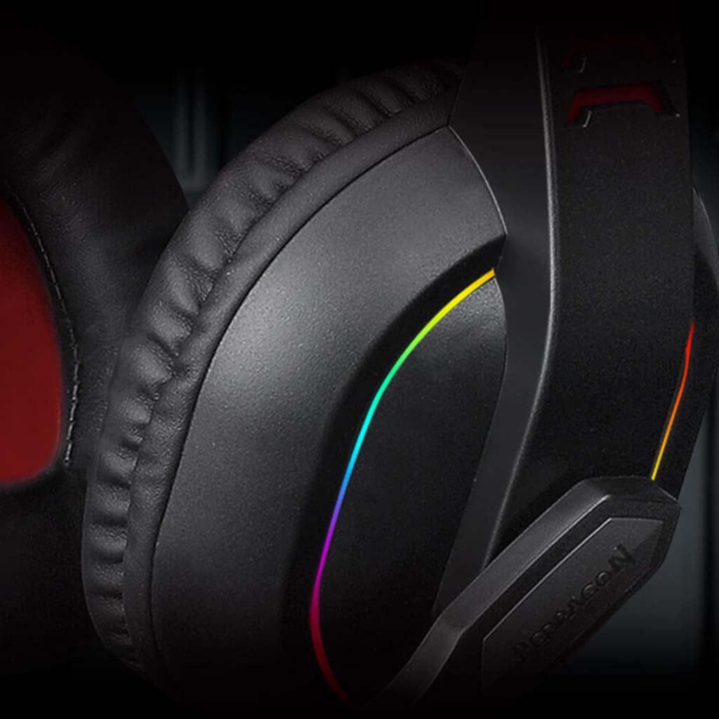 H120 ARES RGB headset lighting close up