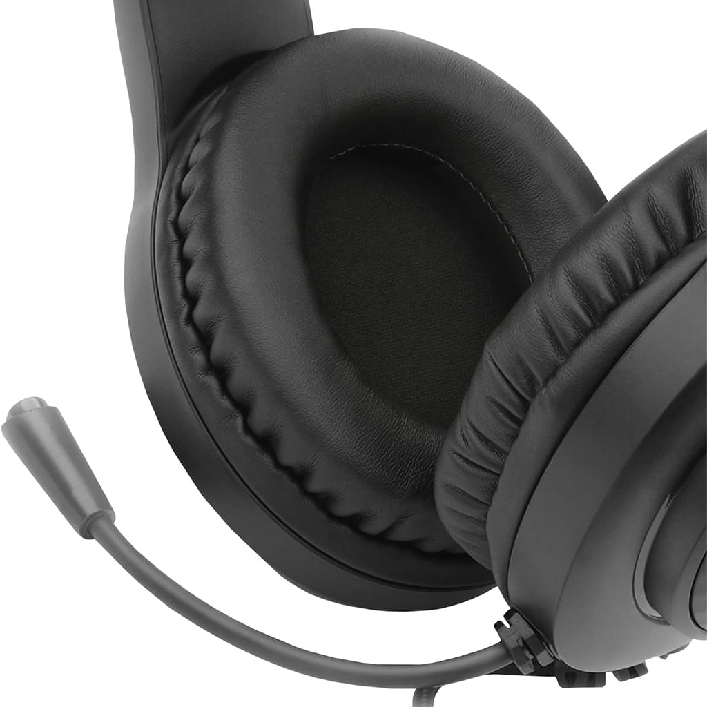 Close-up of the microphone on the Redragon H260 Hylas RGB gaming headset