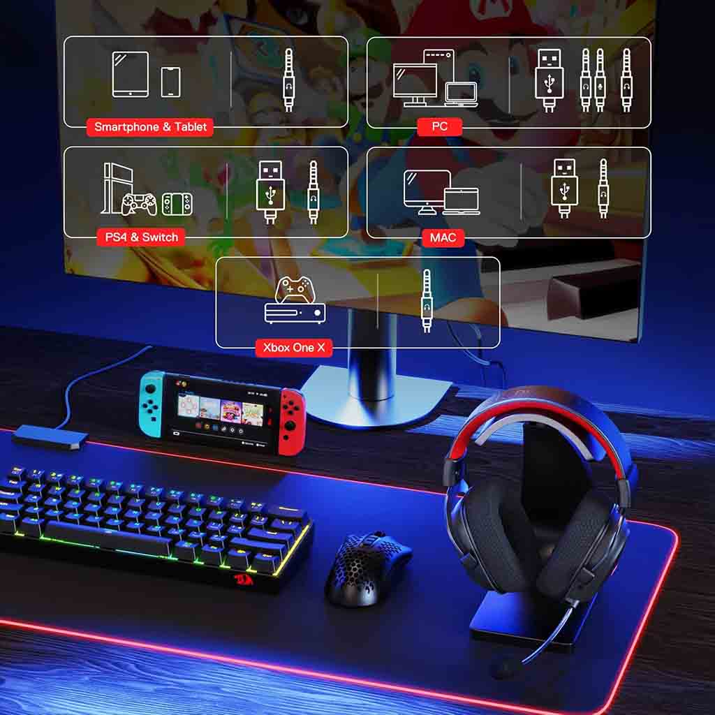 Redragon H510 PRO Triple-Modes Wireless RGB Gaming Headset Redragon
