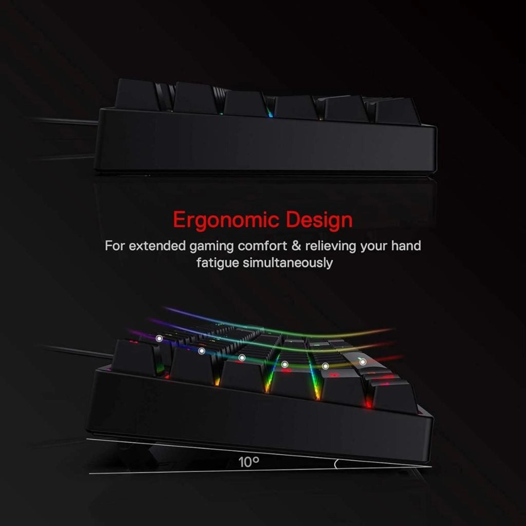 Redragon K582 SURARA RGB 104 Keys Wired RED LED Backlit Mechanical Gaming Keyboard (Black)