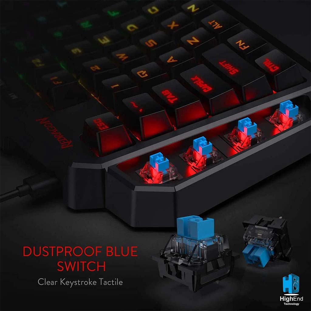 Redragon K601 DITI X RGB One-handed Mechanical Keyboard Redragon