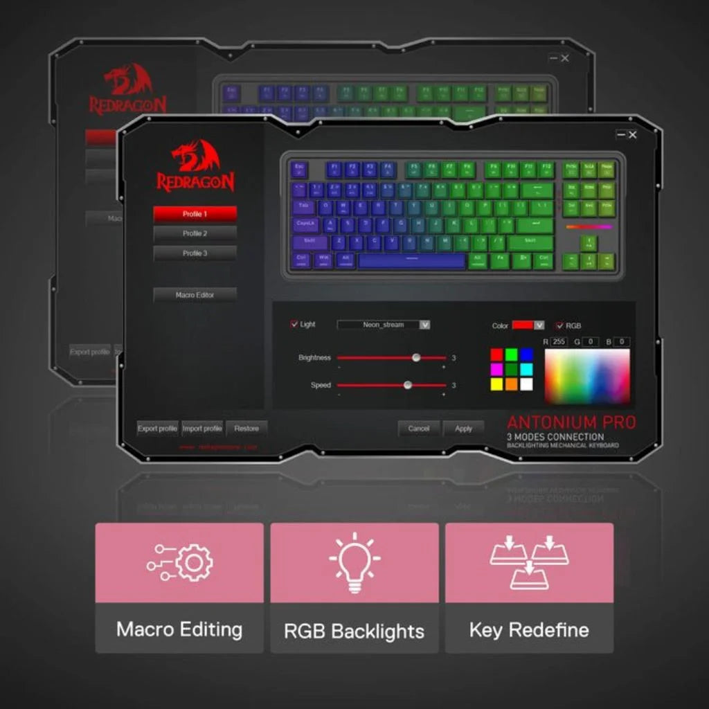 Redragon K728SP RGB ANTONIUM PRO Gaming Keyboard