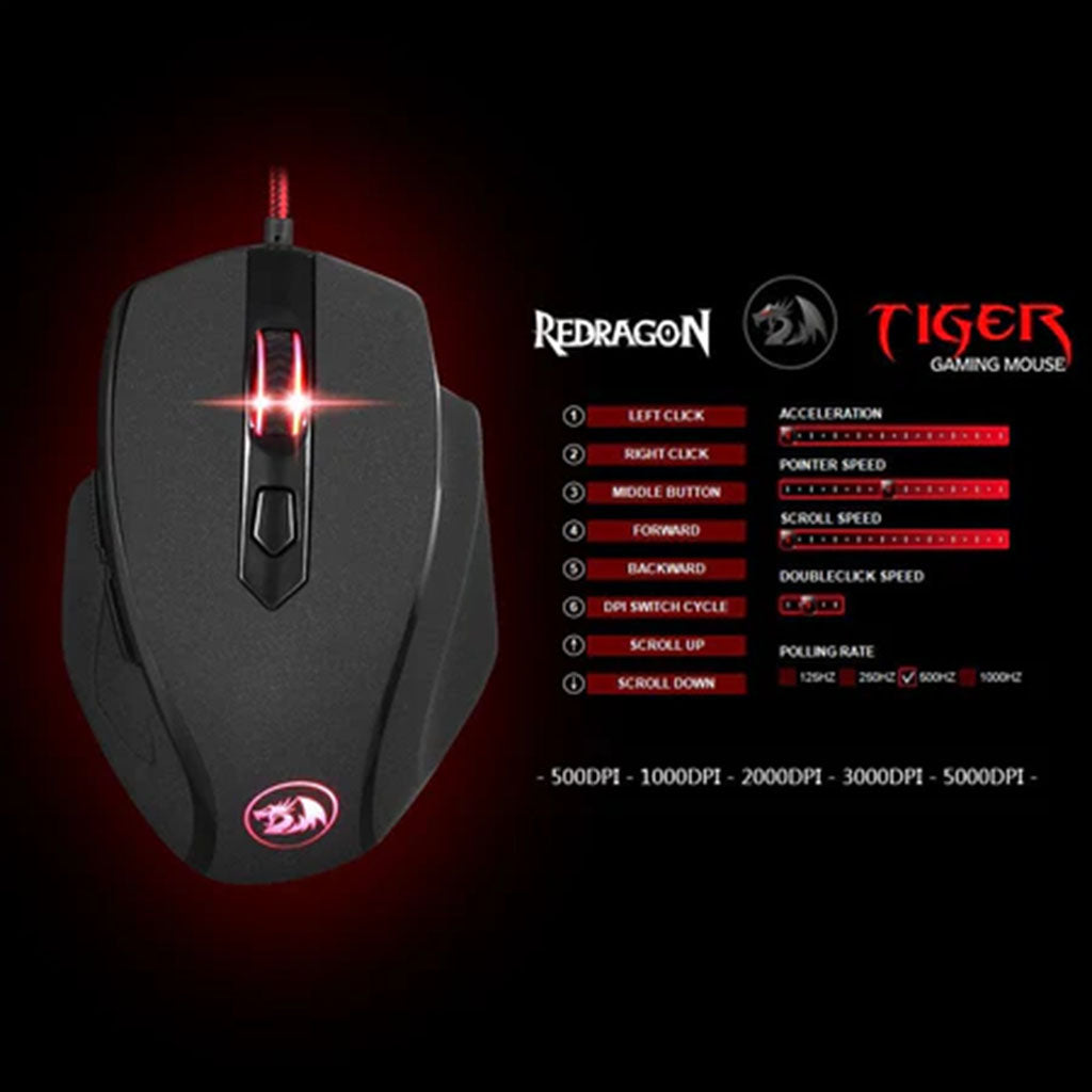 Redragon M709 Tiger RGB 10000 DPI Gaming Mouse Redragon