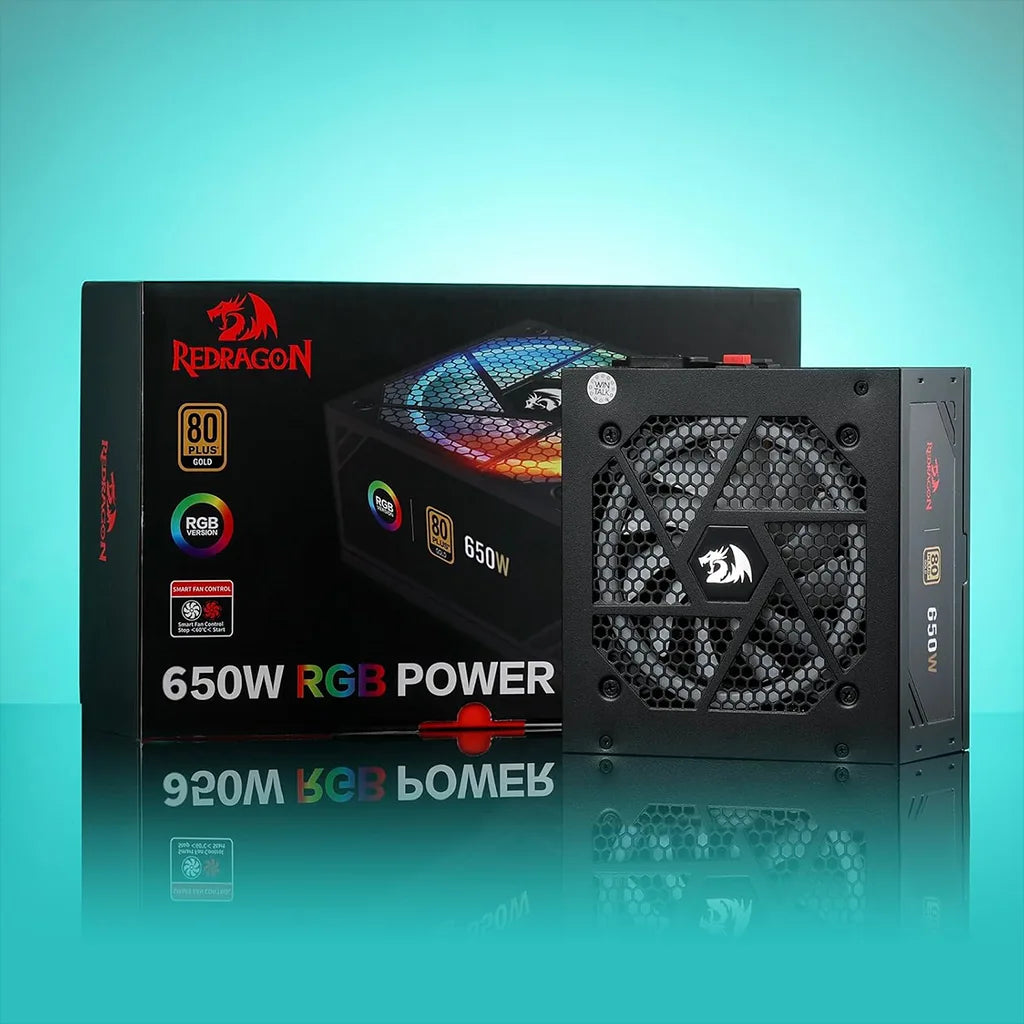 Redragon PS0103-1 650W RGB 80 Plus Gold Certified Power Supply Redragon