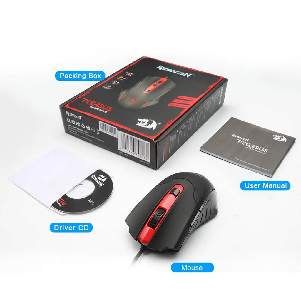 Redragon M705 Pegasus Black 7200 DPI Gaming Mouse Redragon