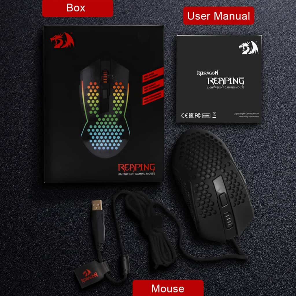 Redragon M987-K Lightweight RGB Honeycomb 124000 DPI Mouse Redragon