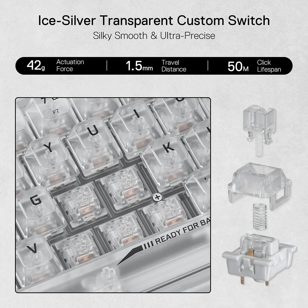 Redragon K617 Transparent 60% Wired Mechanical Gaming Keyboard