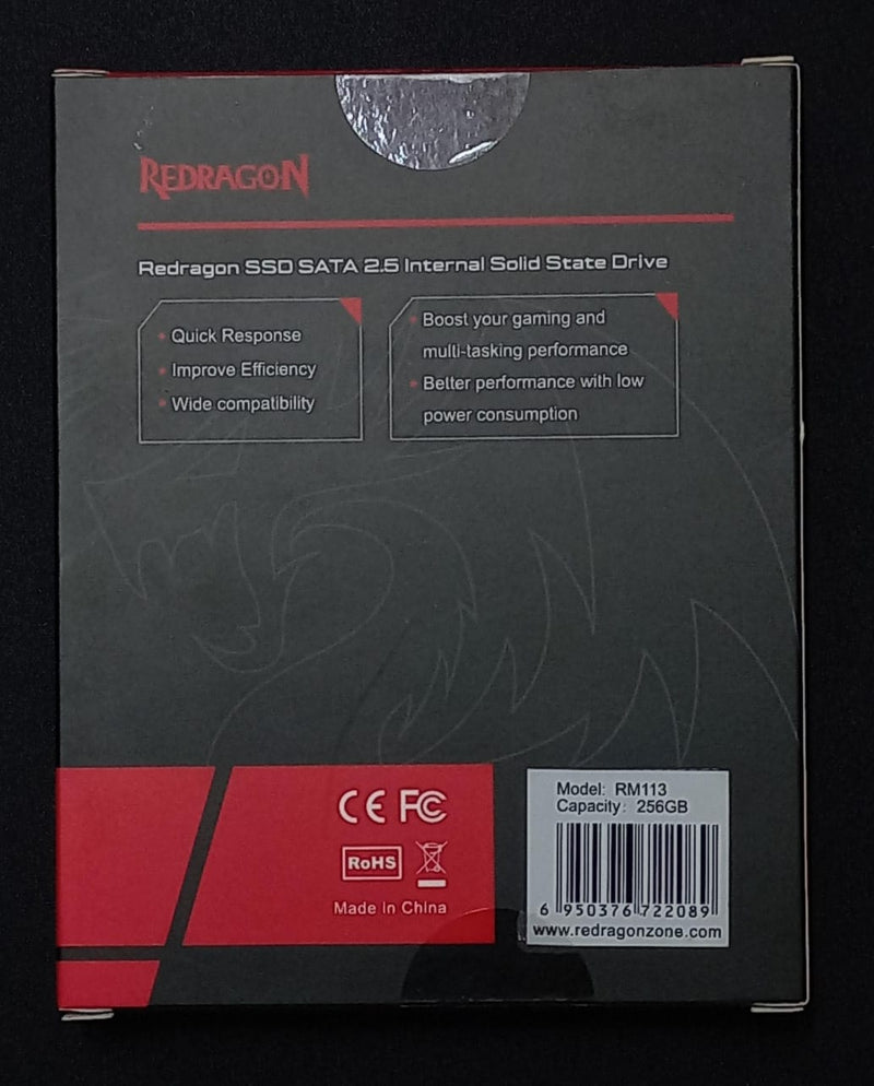 RADRAGON RM113 256GB SSD SATA 2.5 READ SPEED UP TO 500MB/sWRITE SPEED UP TO400MB/s DRAGON KIGHT