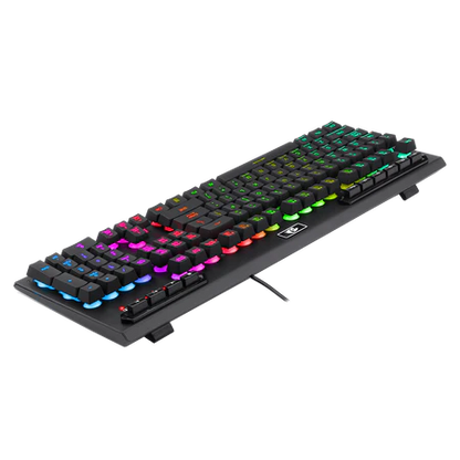 Redragon K513 RGB Membrane Gaming Keyboard, Standard 104 Keys Linear Mechanical-Feel Keyboard w/ 5 Extra On-Board Macro G Keys, Dedicated Media Control, Solid Metal Top Case