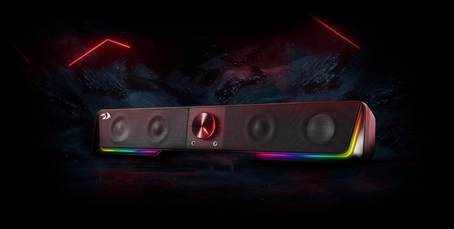 Redragon GS570 Darknets RGB Bluetooth Sound Bar 2.0 Channel with Dual Speakers and Dynamic Lighting