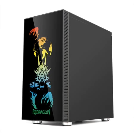 Redragon Steeljaw GC-608 Pro Tempered Glass Gaming PC Case with RGB backlighting SYNC Support up to ATX Motherboards USB 3.0