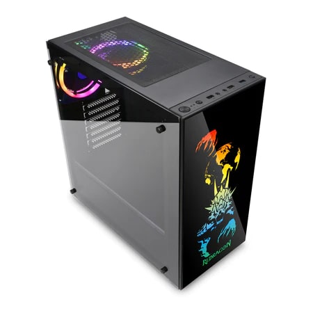 Redragon Steeljaw GC-608 Pro Tempered Glass Gaming PC Case with RGB backlighting SYNC Support up to ATX Motherboards USB 3.0
