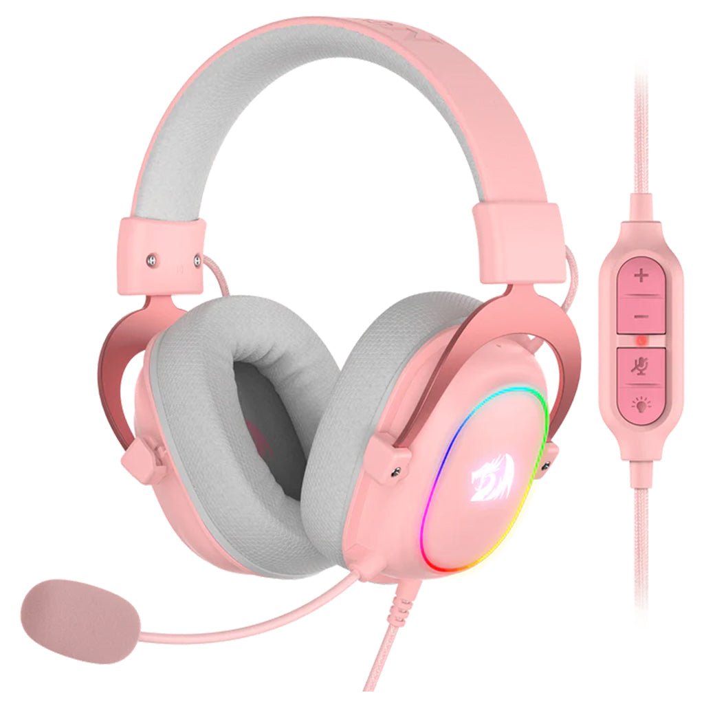 Redragon H510 ZEUS Pink Wired Gaming Headphone 7.1 Surround Detachable Microphone