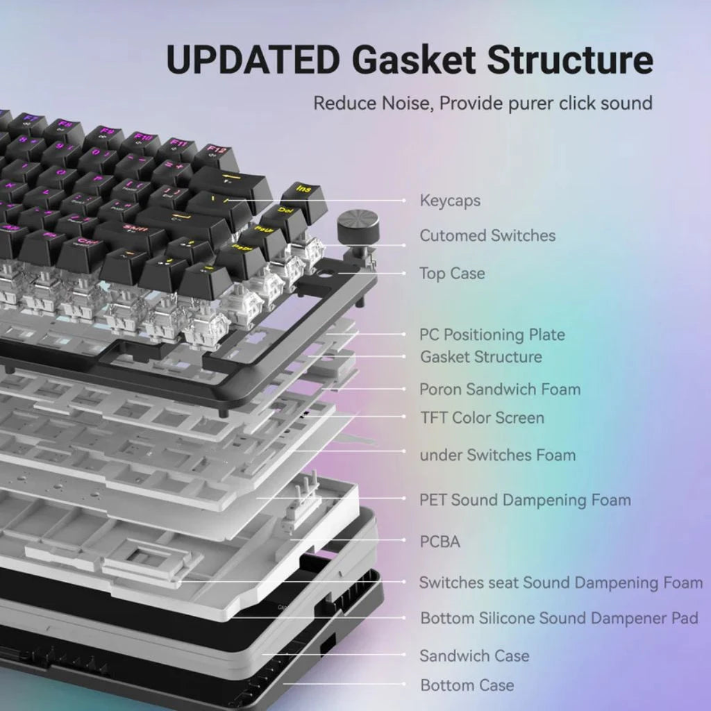 Redragon K708-RGB FLEKACT PRO TKL Gasket Mechanical Keyboard