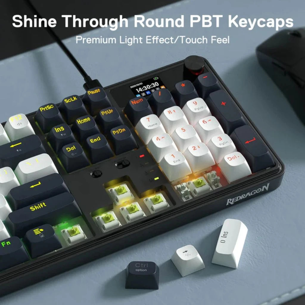 Redragon K761WB RGB WYVERN PRO with LCD Screen & Knob