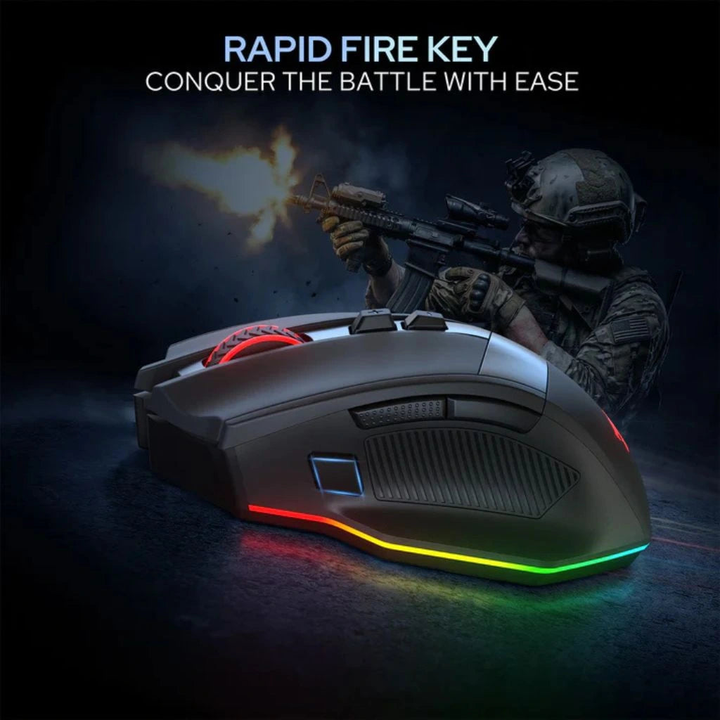 Redragon M923 Stealth Wired RGB Optical Ergonomic Gaming Mouse
