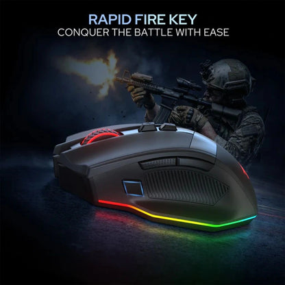 Redragon M923 Stealth Wired RGB Optical Ergonomic Gaming Mouse