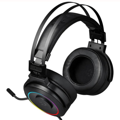Black Redragon H320 Lamia 2 wired gaming headset with RGB illuminated earcups and microphone