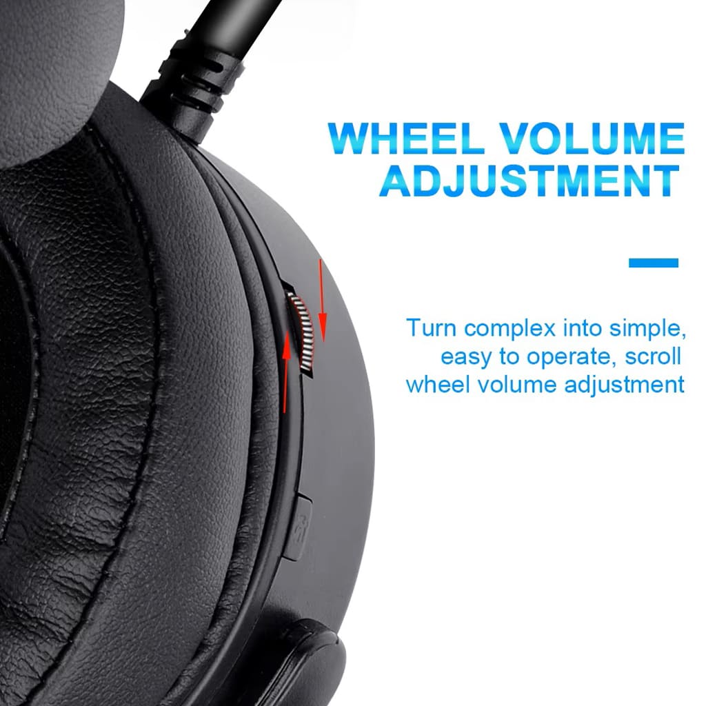 Image showcasing the convenient wheel volume adjustment on the Redragon H320 Lamia 2 Black RGB wired gaming headset