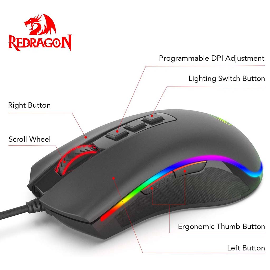 Redragon M711-Fps-1 Cobra 32000 RGB Wired Gaming Mouse Redragon
