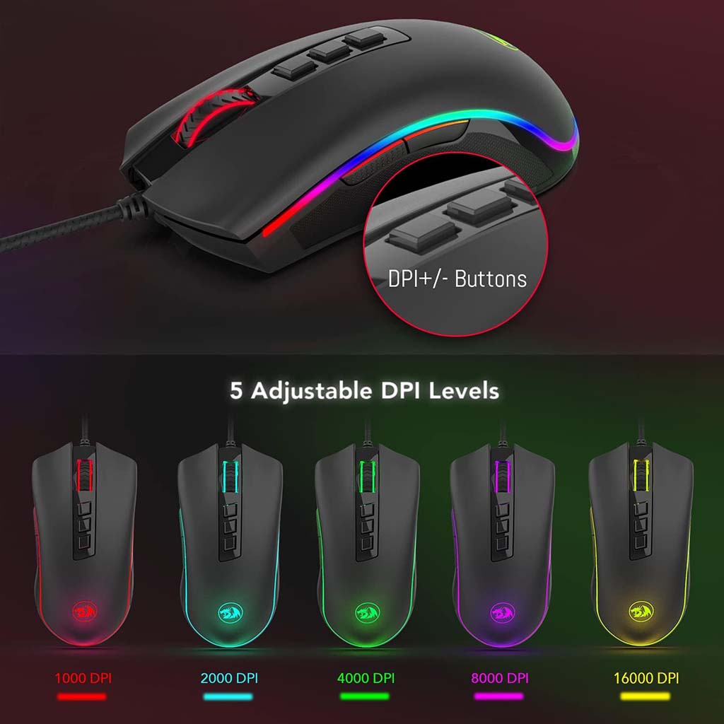 Redragon M711-Fps-1 Cobra 32000 RGB Wired Gaming Mouse Redragon