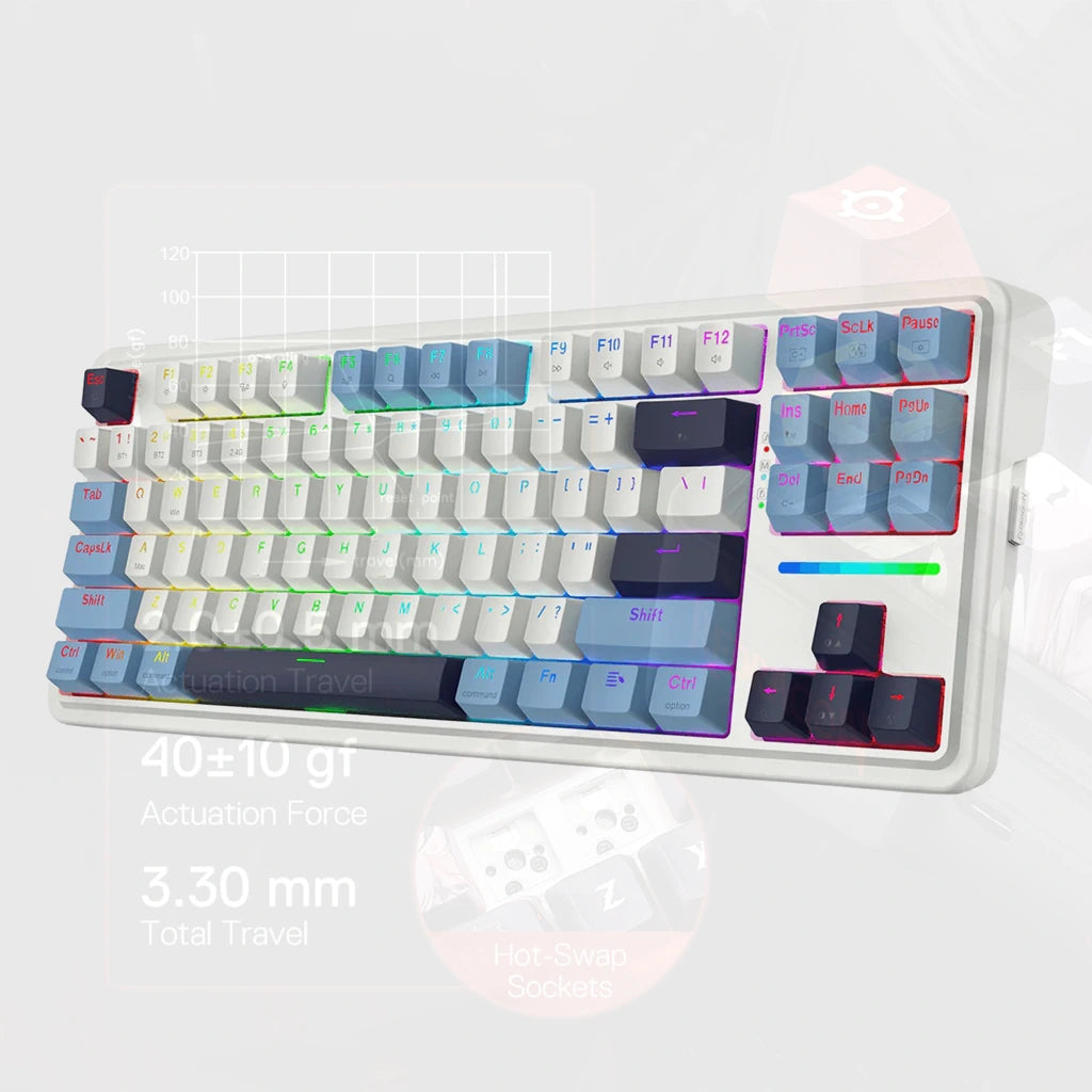 Redragon K728 PRO 80% TKL 3-Mode Gasket RGB Gaming Keyboard Redragon