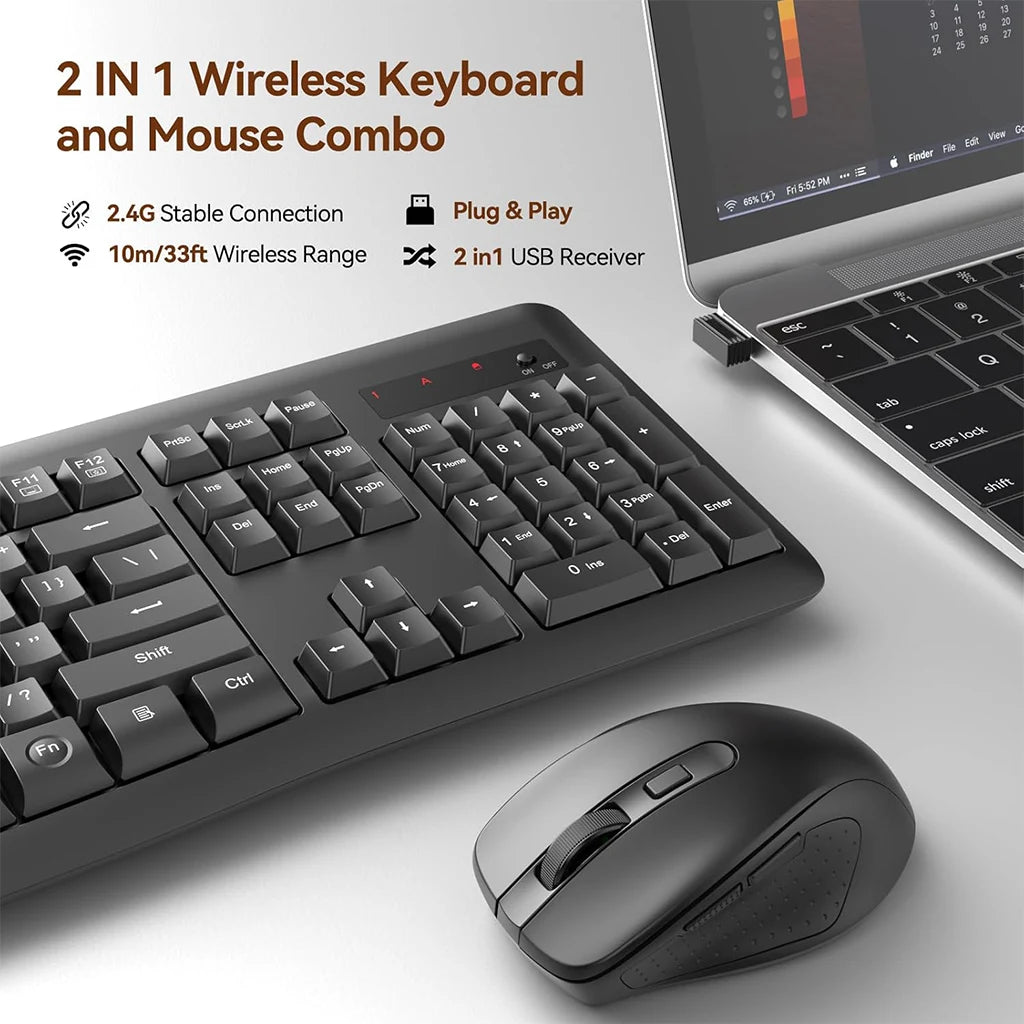 Redragon BS-7367B Wireless Keyboard and Mouse Office 2-in-1 Combo Redragon