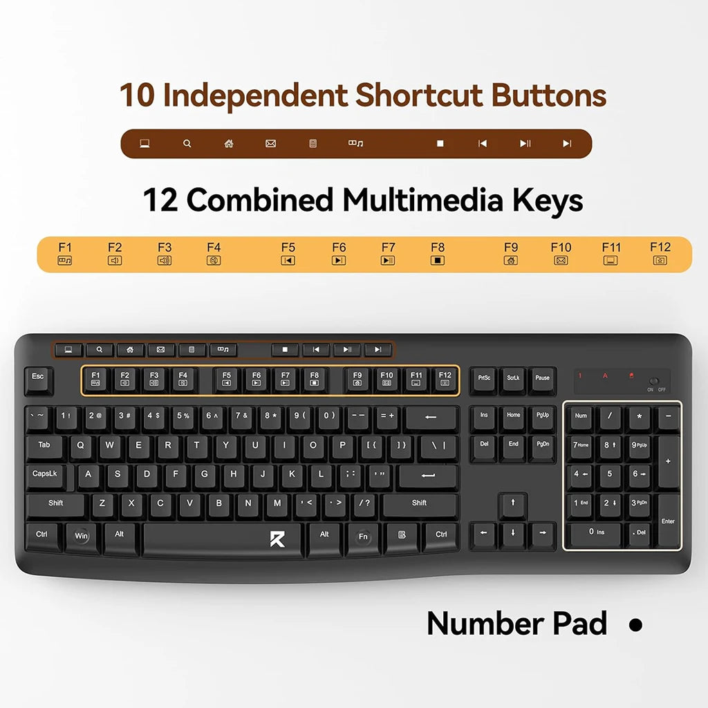 Redragon BS-7367B Wireless Keyboard and Mouse Office 2-in-1 Combo Redragon