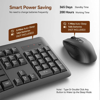 Redragon BS-7367B Wireless Keyboard and Mouse Office 2-in-1 Combo Redragon