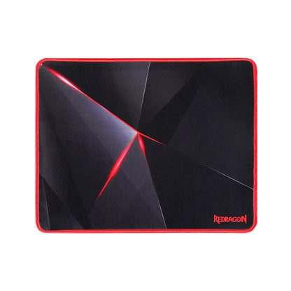 Black and red gaming mouse pad with Redragon logo on a white background