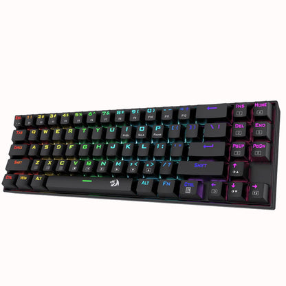 Right side view of the Redragon K599 Deimos mechanical gaming keyboard with RGB lighting