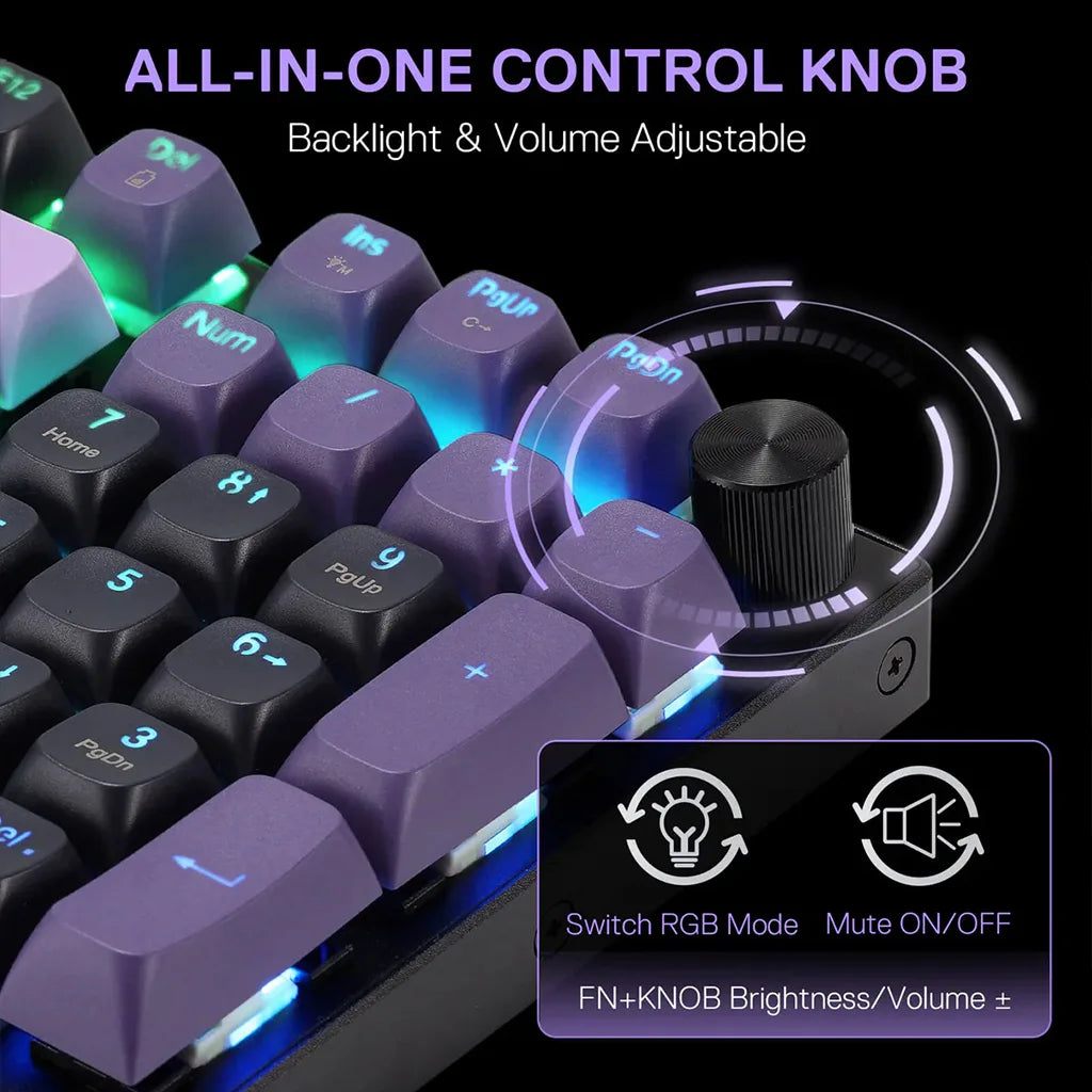 Redragon Dharma K740 PRO Tri-mode Mechanical Keyboard with Mambo Switches Redragon