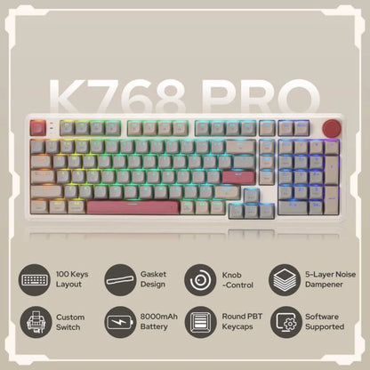 Redragon EISA100-WGR K768 Wireless RGB Mechanical Gaming Keyboard
