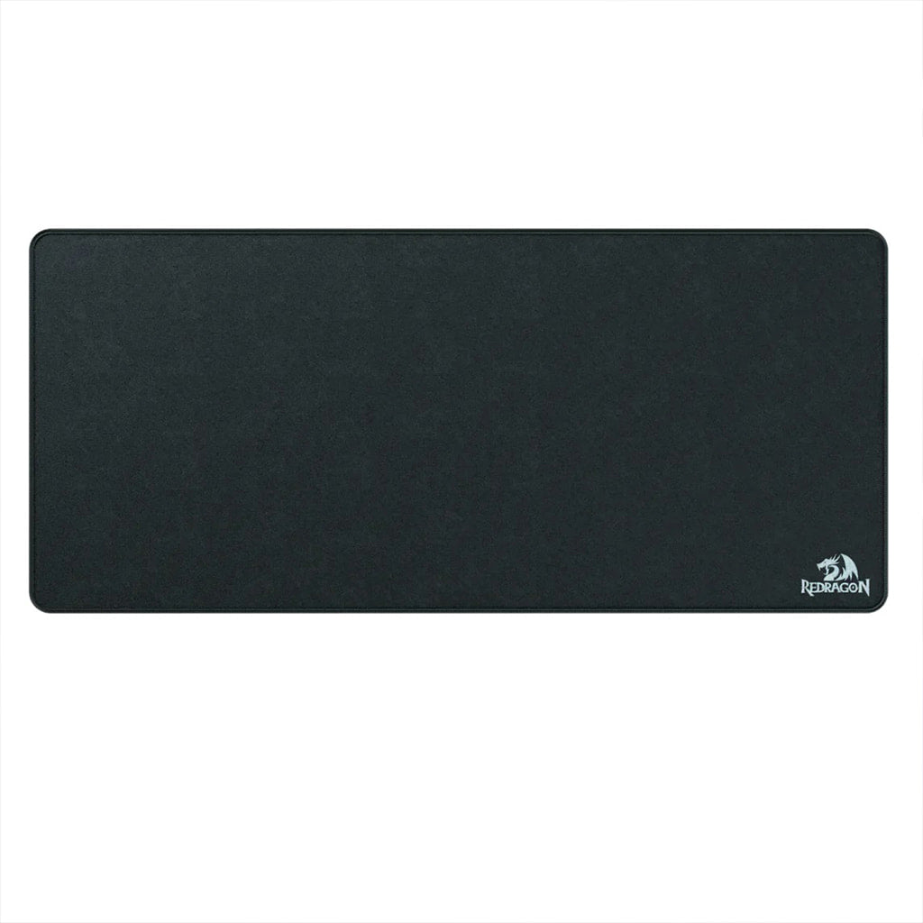 Black rectangular Redragon Flick P032 XL gaming mousepad with a smooth texture. A Redragon logo featuring in the bottom right corner