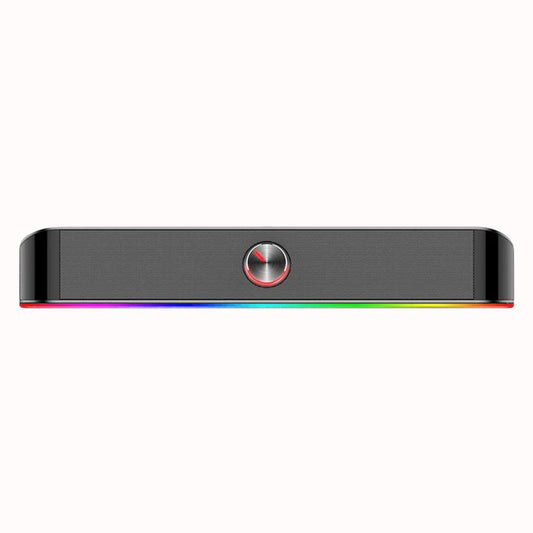 Redragon GS-560 Adiemus Black RGB Gaming Soundbar with colorful LED lighting and central volume knob