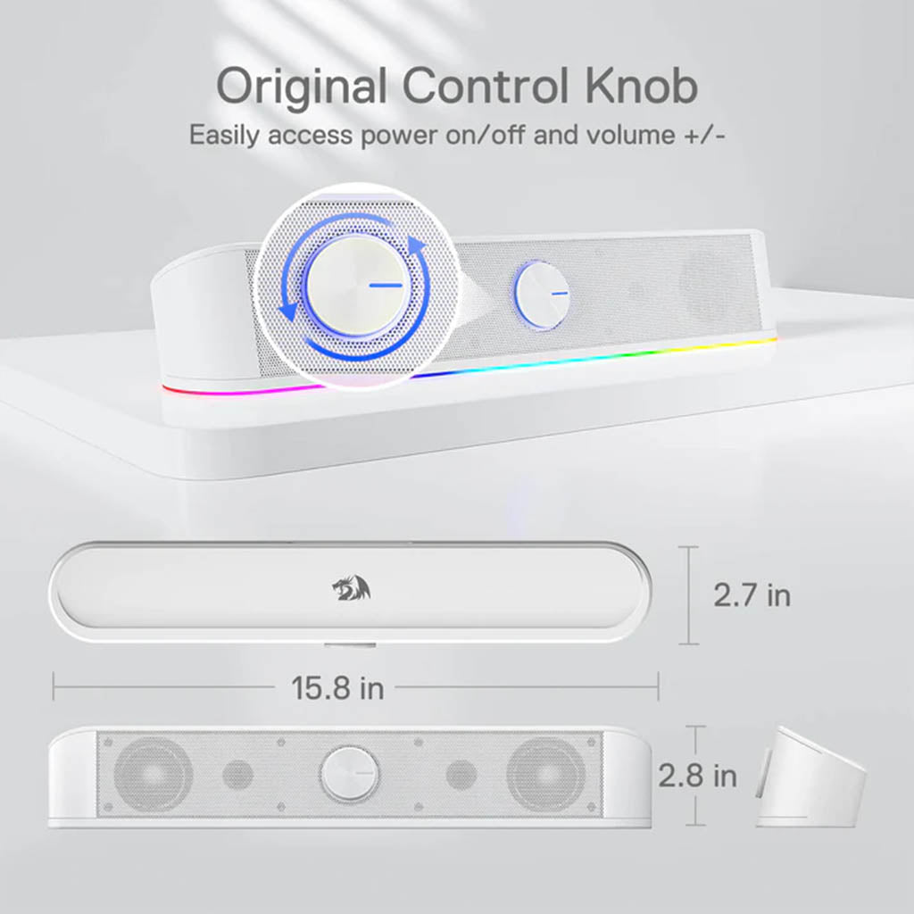 Redragon GS560 White Adiemus RGB Gaming Speaker Redragon