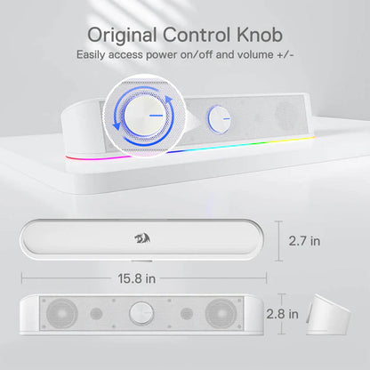 Redragon GS560 White Adiemus RGB Gaming Speaker Redragon