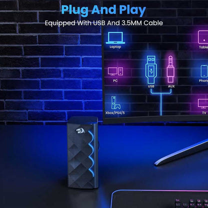 Redragon GS522 RGB Immersive Sound USB Gaming Speakers Redragon