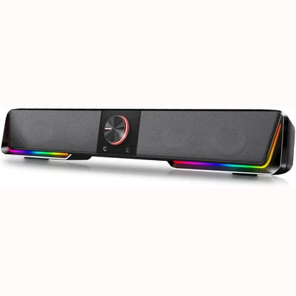 Sleek Redragon GS570 Darknets Black RGB Gaming Soundbar with integrated RGB lighting, perfect for any desk setup