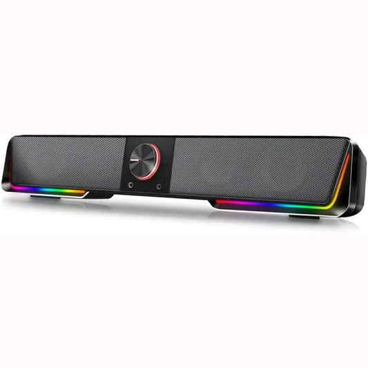 Sleek Redragon GS570 Darknets Black RGB Gaming Soundbar with integrated RGB lighting, perfect for any desk setup