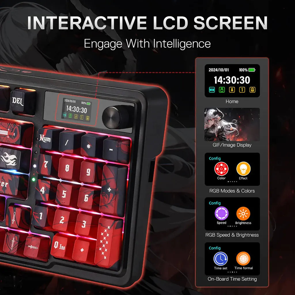 Redragon K719 PRO Wireless Gasket Hype Screen Anime Keyboard Redragon