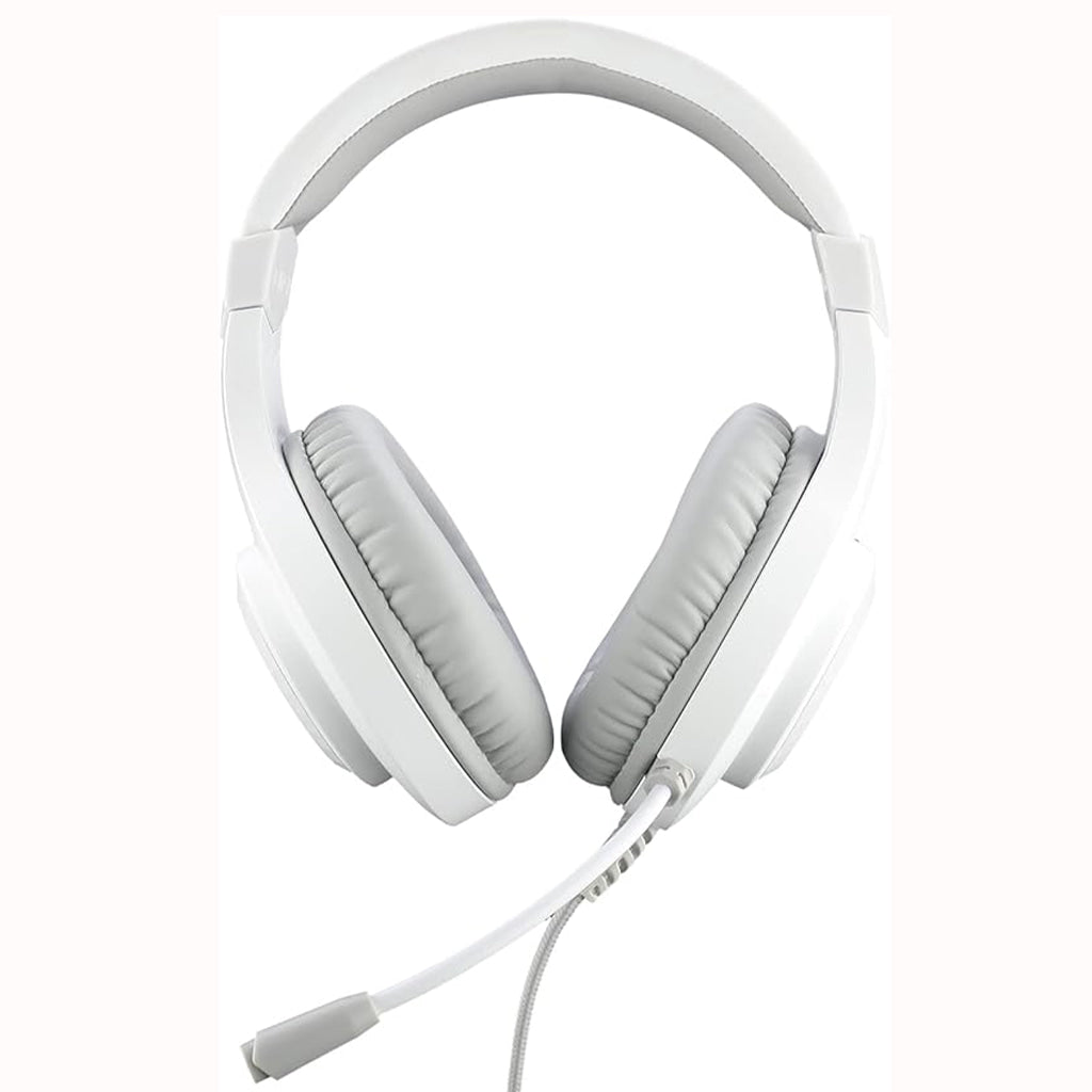 Back view of the White Redragon H260W Hylas RGB gaming headset, showing the padded headband and earcups
