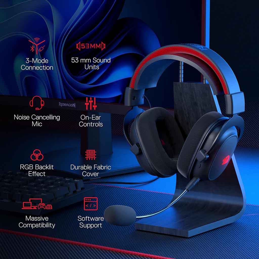 Redragon H510 PRO Triple-Modes Wireless RGB Gaming Headset Redragon