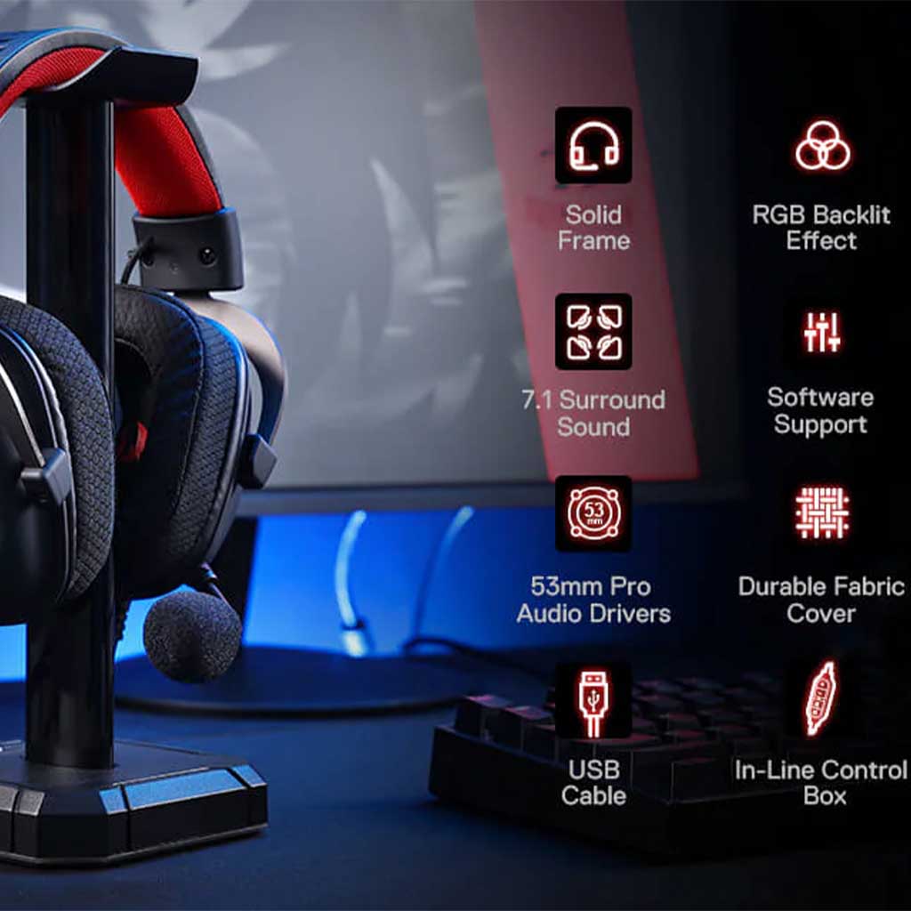 Redragon H510 Zeus-X RGB 7.1 Surround Sound Wired Headset Redragon