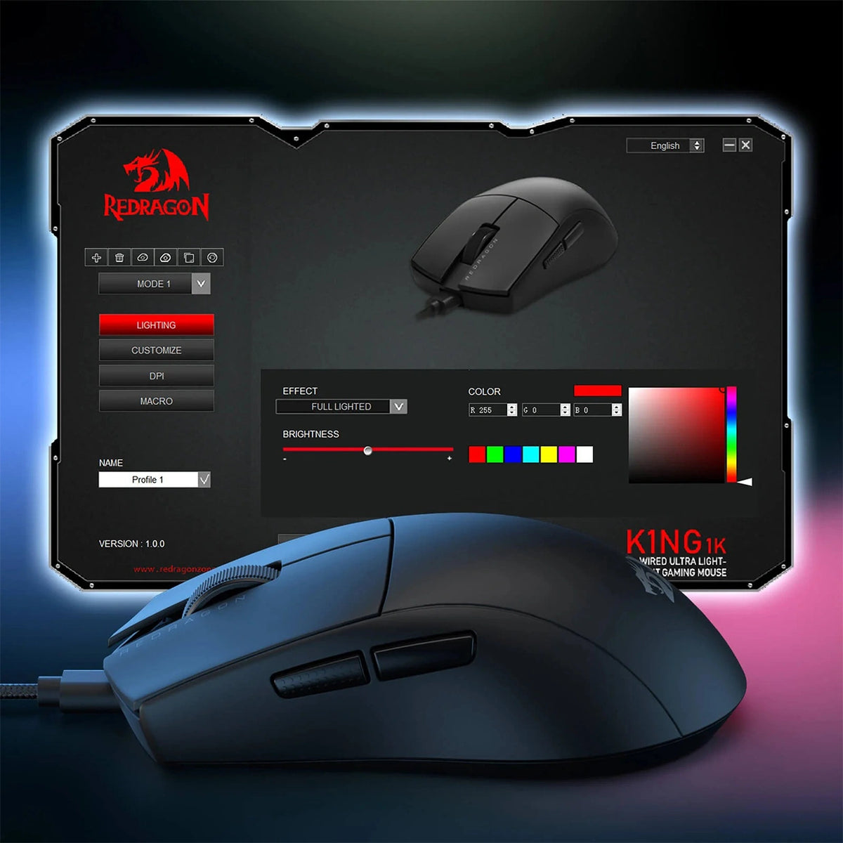 Redragon K1NG M724 1K Hz Wired Gaming Mouse