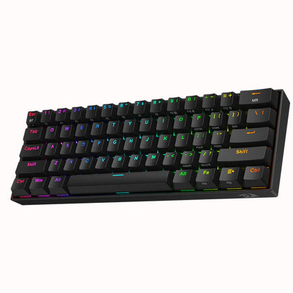 Right side view of the black Redragon K530 Draconic Pro mechanical keyboard with RGB lighting.