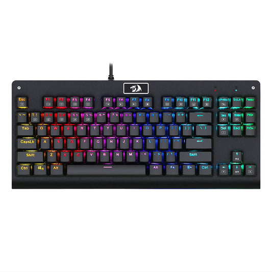 Redragon K568 Dark Avenger RGB Gaming mechanical Keyboard features 87-key, matte black finish with dynamic RGB lighting effects